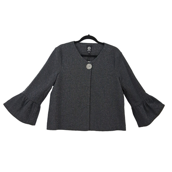 bobeau Jackets & Blazers - NWT Bobeau Sparkly Bell Sleeve Jacket Charcoal Contemporary Chic Size L